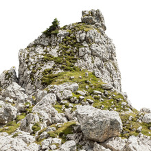 Mossy Mountain Cliff Cutout Isolated