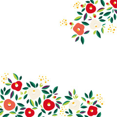 Camellia flowers background frame illustration