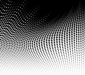 Wall Mural - Black and white halftone texture flowing wave