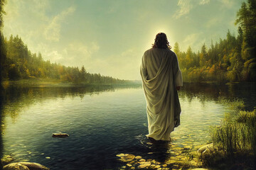 jesus christ walking on the lake