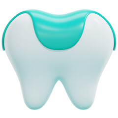 Sticker - dental filling 3d render icon illustration