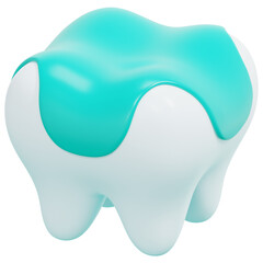 Sticker - dental filling 3d render icon illustration