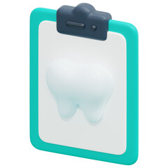 Poster - dental record 3d render icon illustration