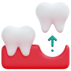 Sticker - tooth extraction 3d render icon illustration