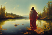 Jesus Christ Walking In The Water