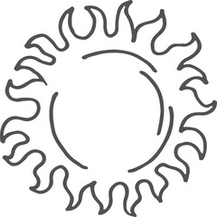 Poster - Sun silhouette doodle. Ethnic sunshine line emblem