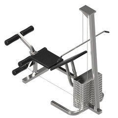 Wall Mural - 3D rendering illustration of a pectoral and leg bench machine gym equipment