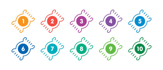 colorful 1-10 math numbers set. 1-10 numbers for business, university, academy, education world