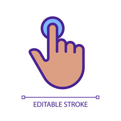 Poster - Finger touch gesture pixel perfect RGB color icon. Touchscreen control. Smartphone display. Computing device screen. Silhouette symbol on white space. Solid pictogram. Vector isolated illustration