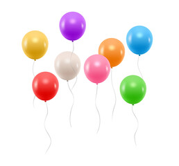 Wall Mural - group of colorful flying realistic inflatable balloons