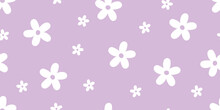 Cute Doodle Flower Pink Purple Pastel Pattern