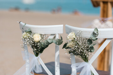 Wall Mural - Wedding altar on the beach of Tarragona in Spain.