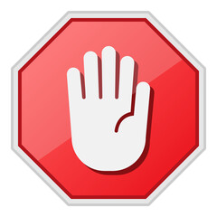 Wall Mural - Stop sign icon transparent background