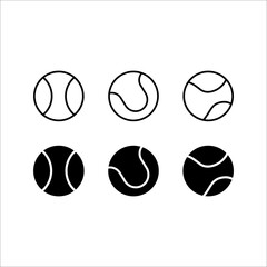 Wall Mural - Tennis balls, silhouette vector illustration