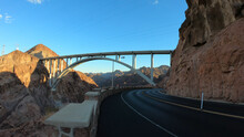 The Hoover Dam And The Mike O'Callaghan–Pat Tillman Memorial Bridge Over The Colorado River In Arizona, USA.