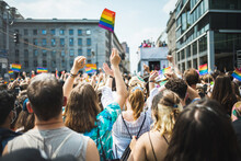 Pride Procession In A City
