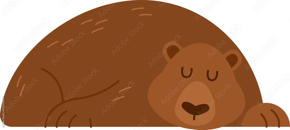 Hand drawn sleeping bear. Vector illustration Stock Vector | Adobe Stock