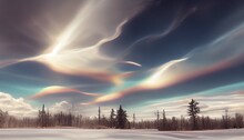 An Illustration Of Nacreous Clouds, Silver Lining.