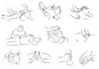 10 Zeichnungen Drawnings | Ergotherapie Physiotherapie | Occupational Therapy Physiotherapy | Lineart Vector Graphics