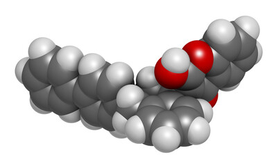 Canvas Print - Difenacoum rodenticide molecule (vitamin K antagonist), 3D rendering.