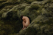 © Anastasia Mihaylova (Shpara)/Stocksy - Young slim female in fetal position in the green moss in Iceland