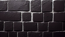 Black Bricks In White Wall Background. Can Be Used As Wallpaper