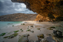 Under The Cliff At La Mina Beach In Paracas National Reserve