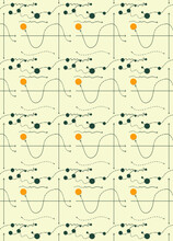 Repeating Pattern With A Yellow Dot On Pale  Background