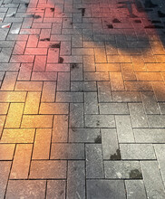 Pavement With Coloured Spots