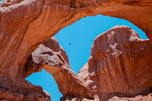 View On Famous Double Arch In Bryce Canyon City, Usa. Red Rock Canyon Mountain View. Arches Nat.