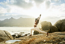 Yoga Outdoors At Sunset