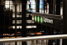 Sign For Uptown Subway Train