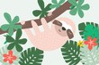 © Gemma can fly/Stocksy - Cute sloth animal, Costa Rica illustration