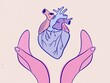 © Gemma can fly/Stocksy - Purple anatomical heart minimal illustration