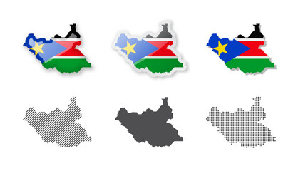 Wall Mural - South Sudan - Maps Collection. Six maps of different designs.