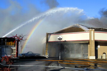 Wall Mural - Shopping center fire, Silverdale, Washington, January 8, 2012