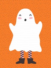 Cute Halloween Ghost Illustration