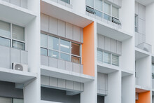 White And Orange Painted Building.