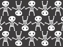 Skeleton Spooky Halloween Illustration 