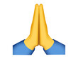two hands placed together icon  on transparent background, meaning please or thank you in Japanese, Thailand culture, for prayer, gesture as praying hands, high five