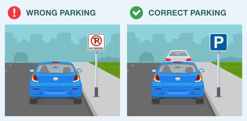 Wall Mural - Outdoor parking rules and tips. 