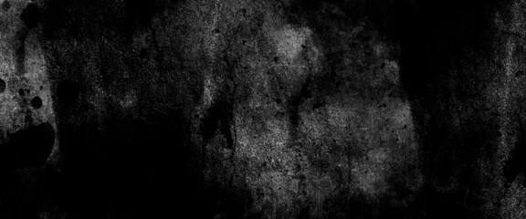 Wall Mural - Stone black grunge texture. Black wall texture rough background. Sheet of black paper texture background. Surface of black stone texture rough gradient overlay. 