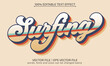 Surf surfing style typography text effect