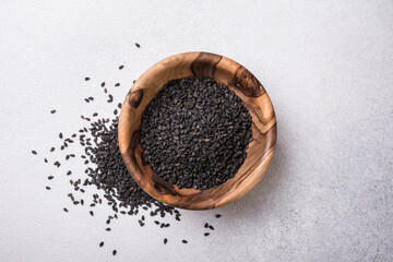 Canvas Print - Black sesame seeds as ingredient for tasty meals