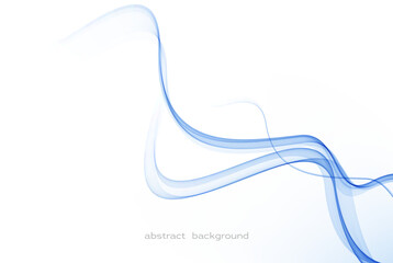 Abstract blue wavy transparent wave vector background.