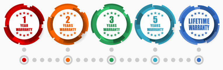 Leinwandbilder - Warranty vector icon set, web buttons collection, business infographic template