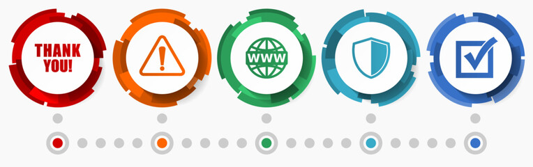 Aufkleber - Vector web icon set, web buttons collection, business infographic template