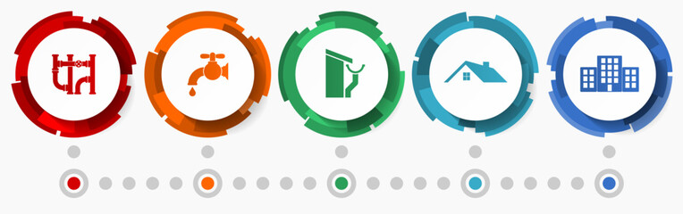 Aufkleber - Home service concept vector icon set, building infographic template, construction web buttons collection