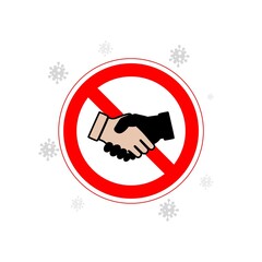 Canvas Print - No handshake icon sign symbol. No dealing. No collaboration isolated on white background