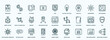 © Farahim - special lineal technology collection. icons set. outline icons such as wireframe, , black eye, robot vacuum, data architecture, text editor, multichannel marketing, touristic, caching, data